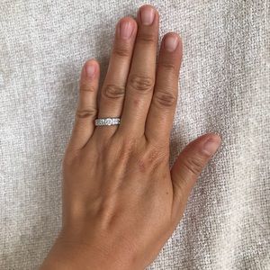 Rhodium Silver CZ Pave Ring Size 7